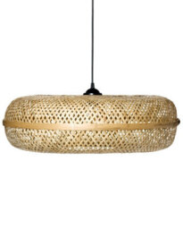 Wyld And Coco Luminanest Pendant Lamp - Handwoven Natural Bamboo Shade, Boho Round Light, W62 X H133Cm - thumbnail 3