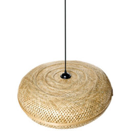 Wyld And Coco Luminanest Pendant Lamp - Handwoven Natural Bamboo Shade, Boho Round Light, W62 X H133Cm - thumbnail 5
