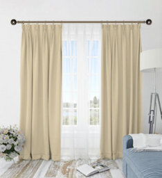 Lister Cartwright 28mm Antique Brass Fixed Metal Curtain Pole Set Rings With Horologue Finial(200 Cm) - thumbnail 4