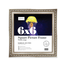6X6 Silver Ornate Picture Frame (15.2 X 15.2Cm) Poster, Photo, Artwork, Gallery Wall Or Print - thumbnail 1