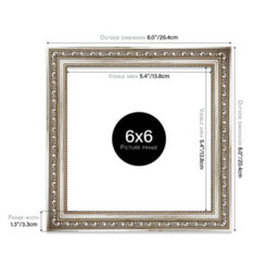6X6 Silver Ornate Picture Frame (15.2 X 15.2Cm) Poster, Photo, Artwork, Gallery Wall Or Print - thumbnail 2
