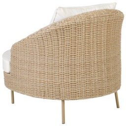 Beliani Garden Armchair With Ottoman Arcille Pe Rattan Natural - thumbnail 8