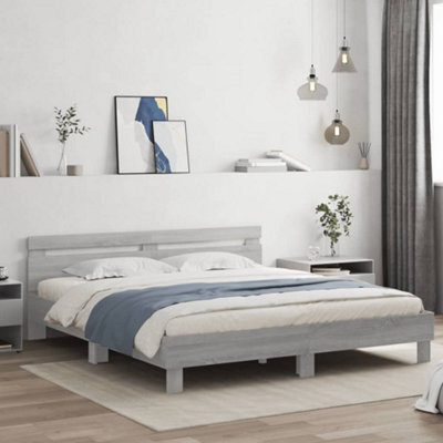 Berkfield Bed Frame Without Mattress Grey Sonoma 200X200 Cm - image 1