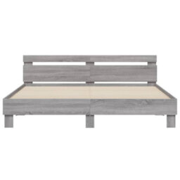 Berkfield Bed Frame Without Mattress Grey Sonoma 200X200 Cm - thumbnail 5