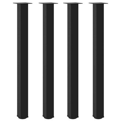 Berkfield Modern Bar Table Legs 4 Pcs Black 110-112 Cm Steel
