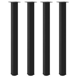 Berkfield Modern Bar Table Legs 4 Pcs Black 110-112 Cm Steel