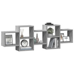 Berkfield Wall Shelf Grey Sonoma 129X18X42 Cm Engineered Wood - thumbnail 3