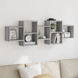 Berkfield Wall Shelf Grey Sonoma 129X18X42 Cm Engineered Wood - thumbnail 1