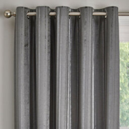 Appletree Conrad Striped Woven Pair Of Dark Grey Eyelet Curtains - thumbnail 2