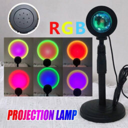 Amorly Led Sunset Projection Lamp, Rotatable 16 Colors Mood Light With Remote Control, Romantic Visual Lighting For Live Streaming,selfie - thumbnail 4