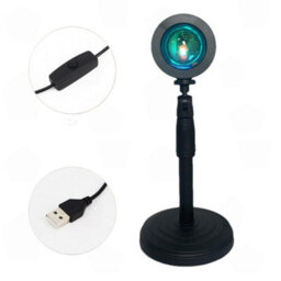 Amorly Led Sunset Projection Lamp, Rotatable 16 Colors Mood Light With Remote Control, Romantic Visual Lighting For Live Streaming,selfie - thumbnail 6