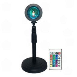 Amorly Led Sunset Projection Lamp, Rotatable 16 Colors Mood Light With Remote Control, Romantic Visual Lighting For Live Streaming,selfie - thumbnail 1