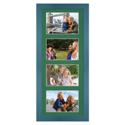 AK Frames 50X20Cm Navy Blue Modern Multi Photo Frame With Emerald Mount - Holds 4 Apertures (4X) 6X4 Photos - thumbnail 1