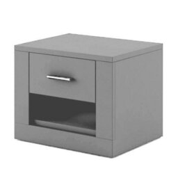 Arte Idea Contemporary Bedside Table 1 Drawer 1 Open Storage Compartment Grey Matt (H)410mm (W)500mm (D)420mm - thumbnail 1
