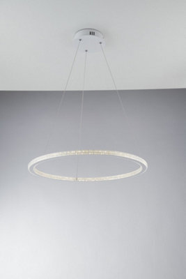 Luminosa Lighting Luminosa Bryant Integrated Led Circular Crystal Pendant Light, 4000K