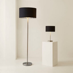 Valuelights Charles Brushed Chrome Table Lamp With Metallic & Black Shade And Bulb - thumbnail 7