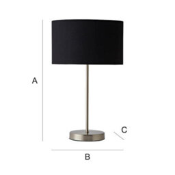 Valuelights Charles Brushed Chrome Table Lamp With Metallic & Black Shade And Bulb - thumbnail 9