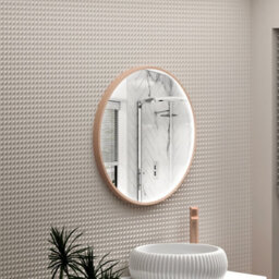 Royal Bathrooms Luxor 600 X 600mm Brushed Bronze Round Framed Mirror Within Frame Led, Touch Sensor & Demister Pad - thumbnail 4