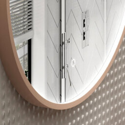 Royal Bathrooms Luxor 600 X 600mm Brushed Bronze Round Framed Mirror Within Frame Led, Touch Sensor & Demister Pad - thumbnail 5