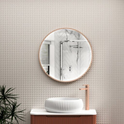 Royal Bathrooms Luxor 600 X 600mm Brushed Bronze Round Framed Mirror Within Frame Led, Touch Sensor & Demister Pad - thumbnail 1