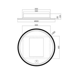 Royal Bathrooms Luxor 600 X 600mm Brushed Bronze Round Framed Mirror Within Frame Led, Touch Sensor & Demister Pad - thumbnail 7