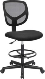 LEDREM Drafting Stool Chair, High Office Chair, Ergonomic Painting Chair With Adjustable Footrest, Standing Desk Chair, Black - thumbnail 5