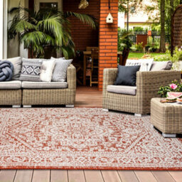 Homeart Outdoor Indoor Rug, Easy Clean, Uv Weather Resistant Rug For Patio, Gardenmedallion Terra, Cream,120X170Cm - thumbnail 4