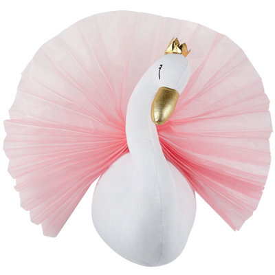 Beliani Kids Wall Decor Swan Odetta Cotton 32 Cm White - image 1