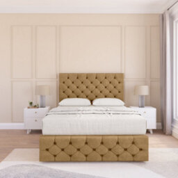 "Sloomy 5Ft Watson Divan Bed Base Mink Plush ,2 Drawers, 12"" Footboard & 26"" Struts Headboard - King" - thumbnail 2