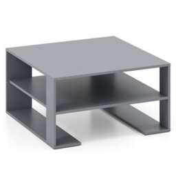 Grey 75 Cm Square Wooden Cocktail Accent Table For Living Room Office With Storage - thumbnail 4