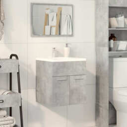 Berkfield Bathroom Sink Cabinet Concrete Grey 41X38.5X46 Cm Engineered Wood - thumbnail 3