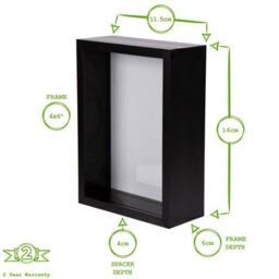 "Nicola Spring 4 X 6"" Deep Photo Frame - White - 3D Deep Box Picture Frame Portrait Display Case (17.5 X 12.5Cm)" - thumbnail 4