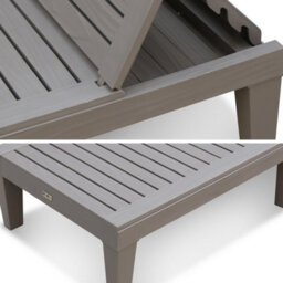 Sweeek. Pair Of Plastic Sun Loungers With Textured Wood Effect Pia Grey 157X83.5X58 Cm - thumbnail 8