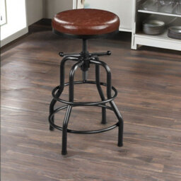 Rafaelo Mobilia Industrial Faux Leather Bar Stool With Adjustable Height - thumbnail 5