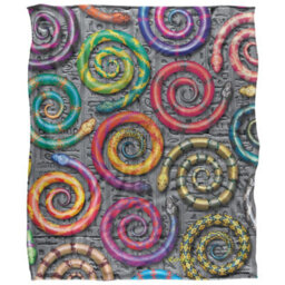 Royce Mcclure Hisstory Snake Silky Supersoft Blanket Multicoloured (152Cm X 127Cm) - thumbnail 1