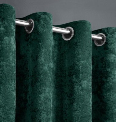 Intimates Luxury Velvet Drapes Ring Top Curtains - Fully Lined, Thermal Perfect For Modern Decor And Sophisticated Style - Emerald