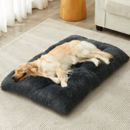 Black Dog Bed Soft Pet Cushion Large Dog Crate Puppy Cat Mattress Washable Pad Mat 110X75Cm Xl - thumbnail 1