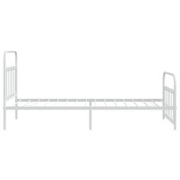 Berkfield Metal Bed Frame With Headboard And Footboard White 100X200 Cm - thumbnail 7