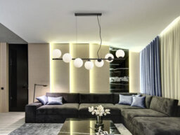 Luminosa Lighting Luminosa Inoa Bar Pendant Ceiling Light Black, Opal 7Xg9 400Lm - Uk Stock - thumbnail 2
