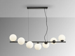 Luminosa Lighting Luminosa Inoa Bar Pendant Ceiling Light Black, Opal 7Xg9 400Lm - Uk Stock - thumbnail 3