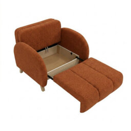 Viva Comfy Ii Orange 2 Seater Sofa Bed With Storage Foam Mattress And Metal Legs 132X103X85Cm - thumbnail 4