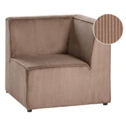 Beliani Corner Seat Lemvig Corduroy Sand Beige Right Hand - thumbnail 1