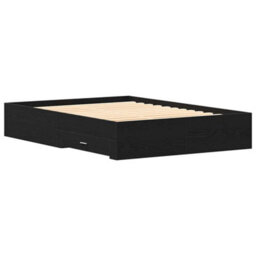 Berkfield Modern Bed Frame With Drawers Black Oak Engineered Wood 140 X 200 Cm - thumbnail 8