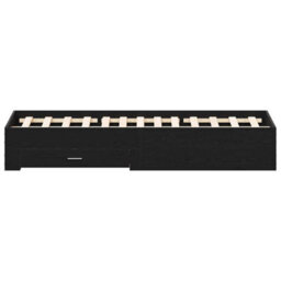 Berkfield Modern Bed Frame With Drawers Black Oak Engineered Wood 140 X 200 Cm - thumbnail 7