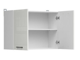 Impact Furniture Kitchen Wall Cabinet Unit Cupboard 800mm Chalk White Gloss 2 Door Storage Modern Junona Budget Furniture - thumbnail 5