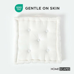 Homescapes Cotton Off White Floor Cushion, 40 X 40 Cm - thumbnail 3