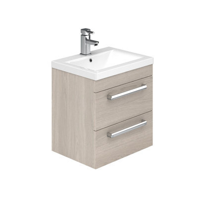 Plum&clay Novela Light Wood Wall Hung Vanity Unit With Ceramic Sink (W)600mm - image 1
