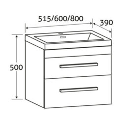 Plum&clay Novela Light Wood Wall Hung Vanity Unit With Ceramic Sink (W)600mm - thumbnail 7