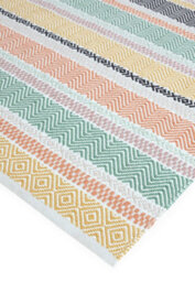 Multicoloured Outdoor Rug, Geometric Striped Stain-Resistant Rug For Patio Decks, 2mm Modern Outdoor Rug-160Cm X 230Cm - thumbnail 5