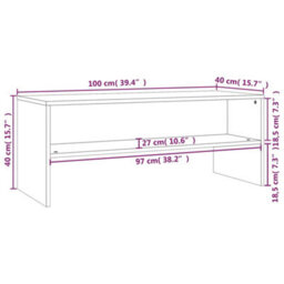 Vidaxl Tv Cabinet White 100X40X40 Cm Engineered Wood - thumbnail 8